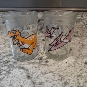 Welch's Jelly Jar Cups Set of 2 Dinosaur Characters